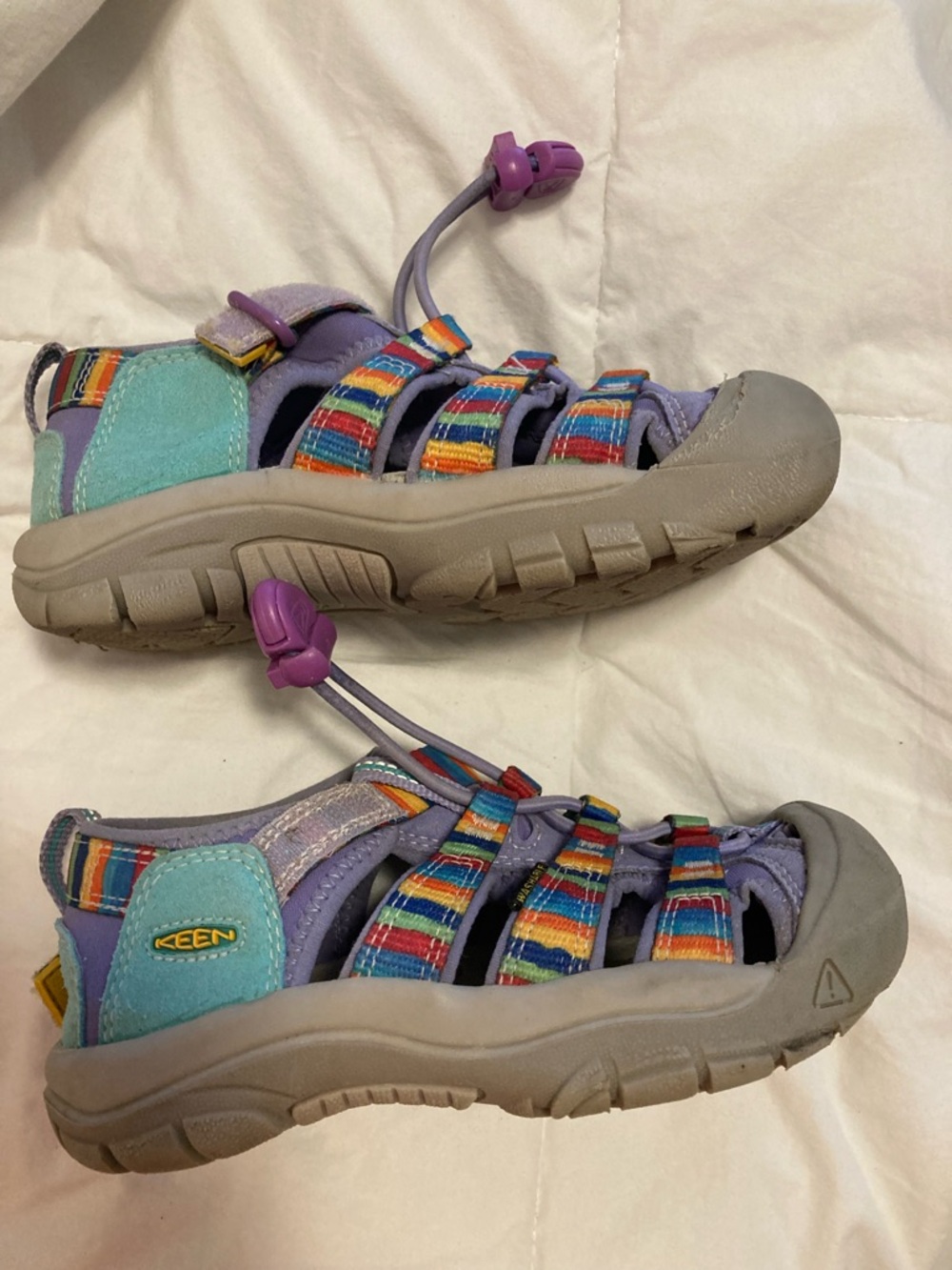 Keen Purple Kids Water Shoes with Rainbow Straps - Picture 3 of 6
